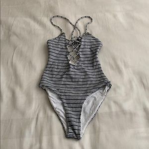 Blue life high rise one piece swimsuit!